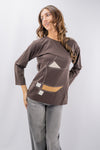Maglia girocollo con fantasia geometrica