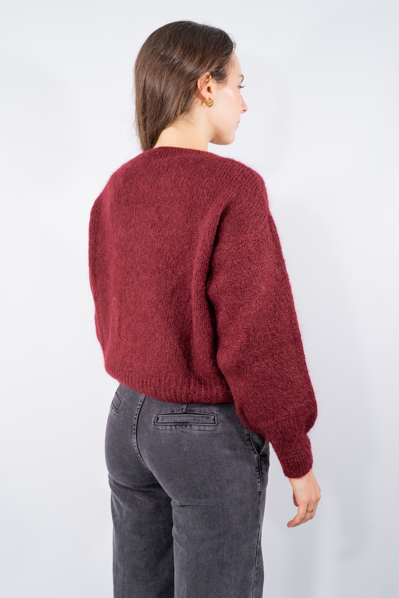 Maglione zip in filato soffice con lavorazione rasata