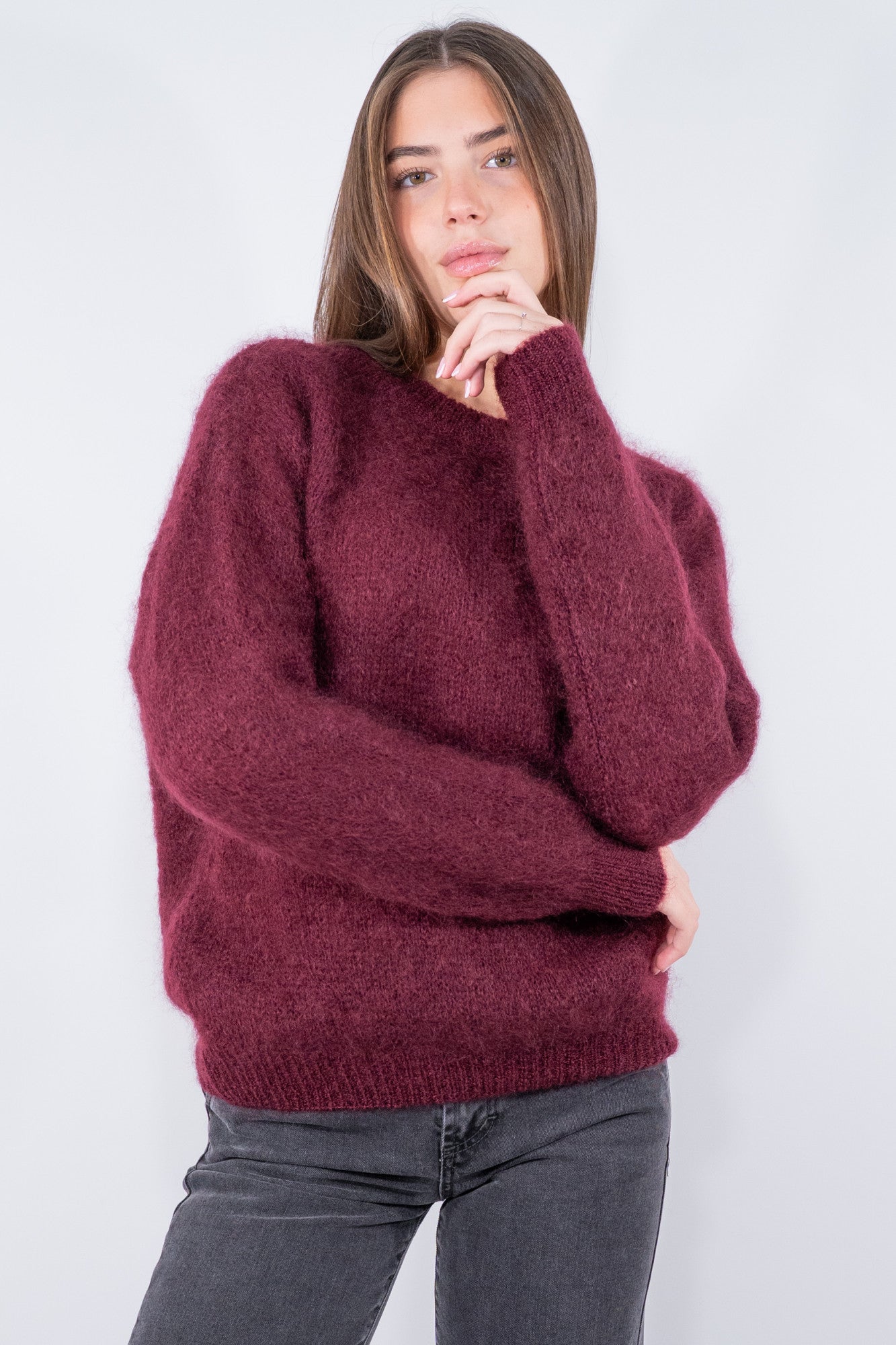 Girocollo in super kid mohair