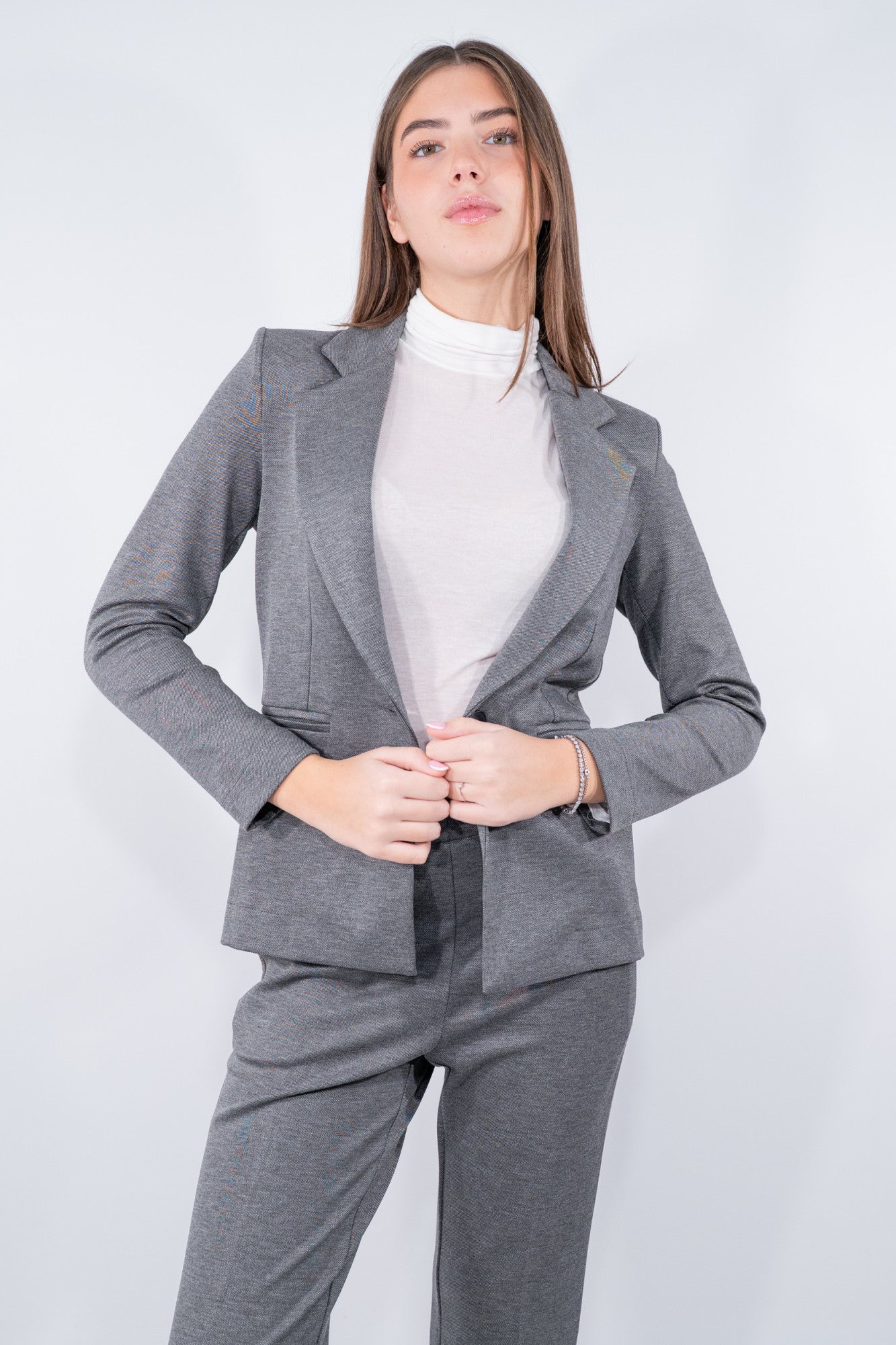 Blazer sfoderato in punto Milano obliquo