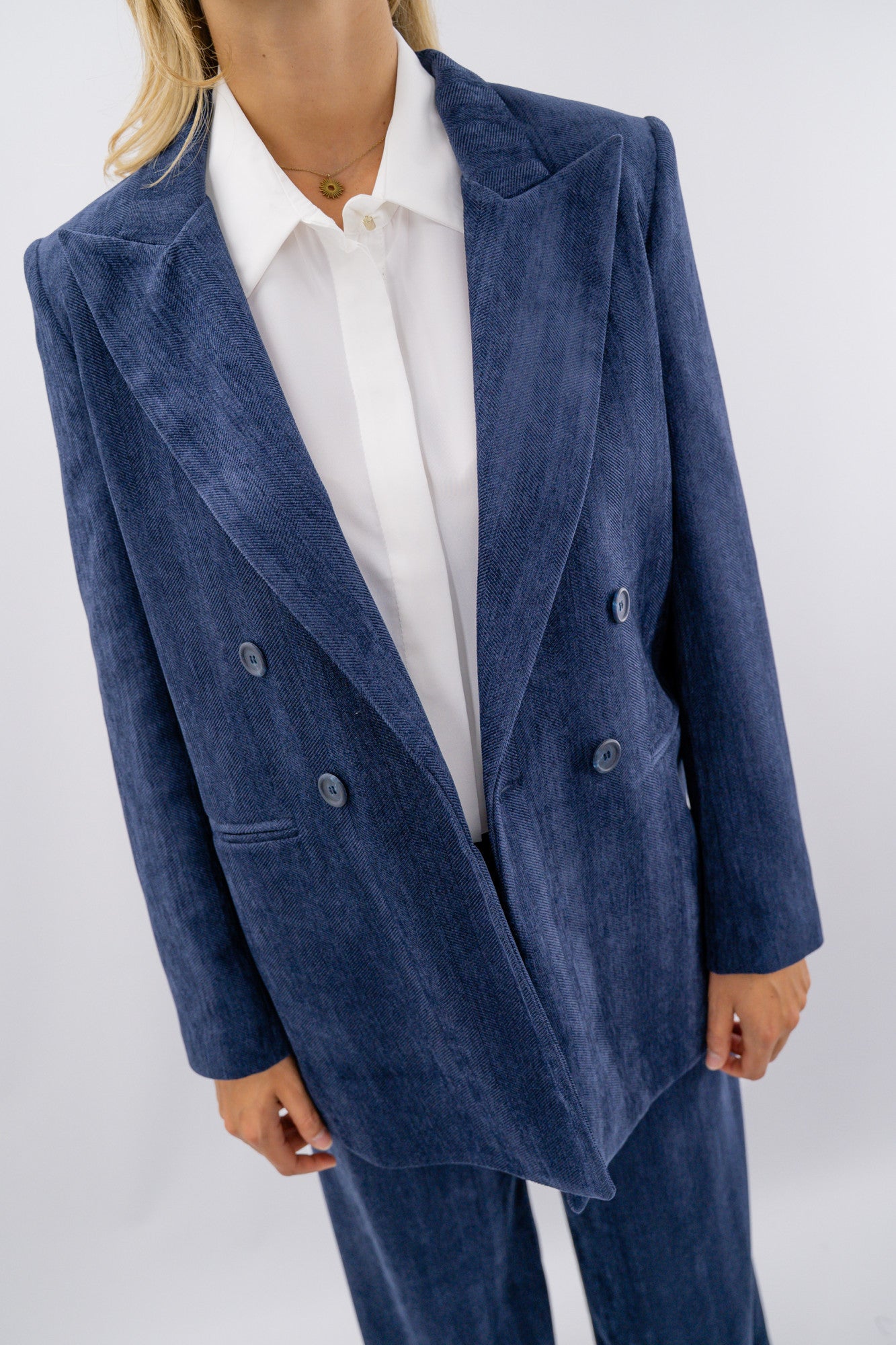 Blazer doppiopetto effetto spinato
