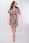 Abito corto manica a kimono stampa Paisley