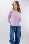 Maglia essenziale in misto lana e cashmere con collo barchetta