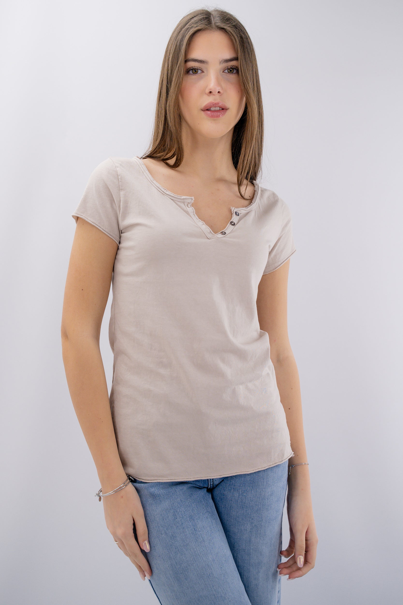 T-shirt Serafino in cotone