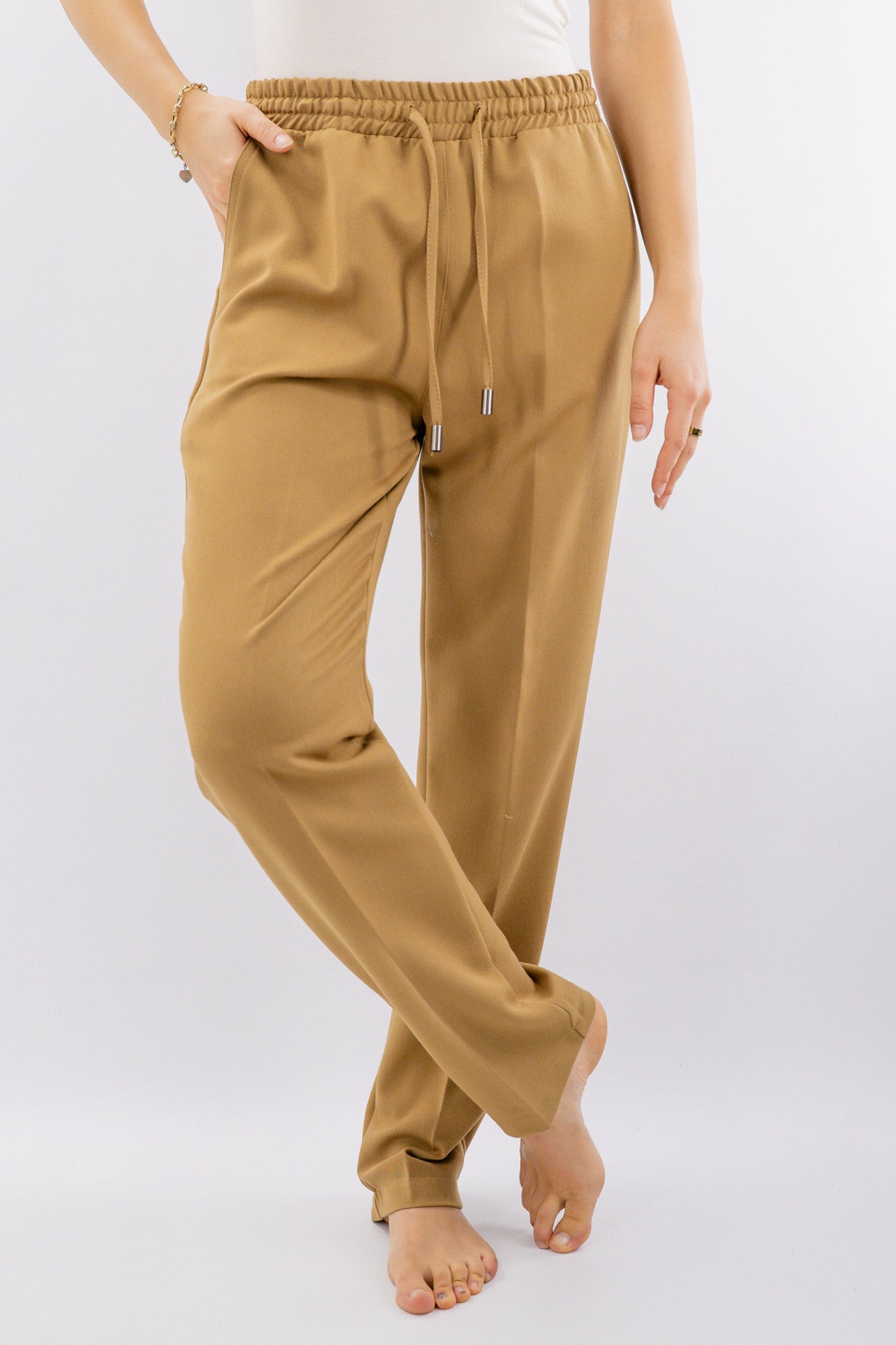 Pantalone elegante con elastico e coulisse