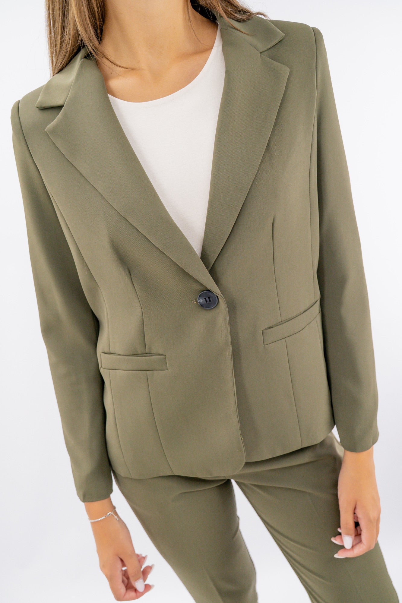 Blazer monopetto in tessuto fluido