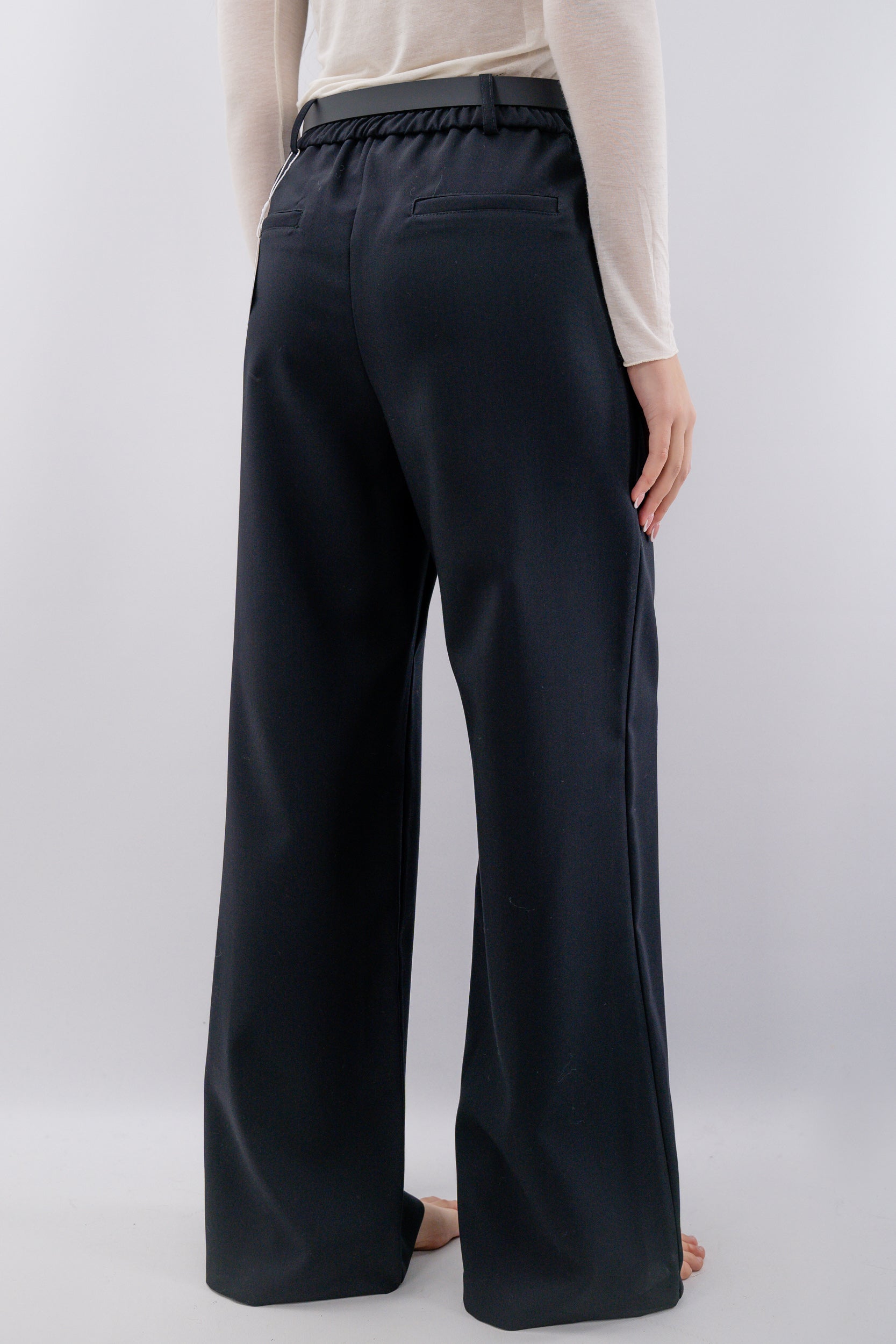 Pantalone palazzo fluido con elastico