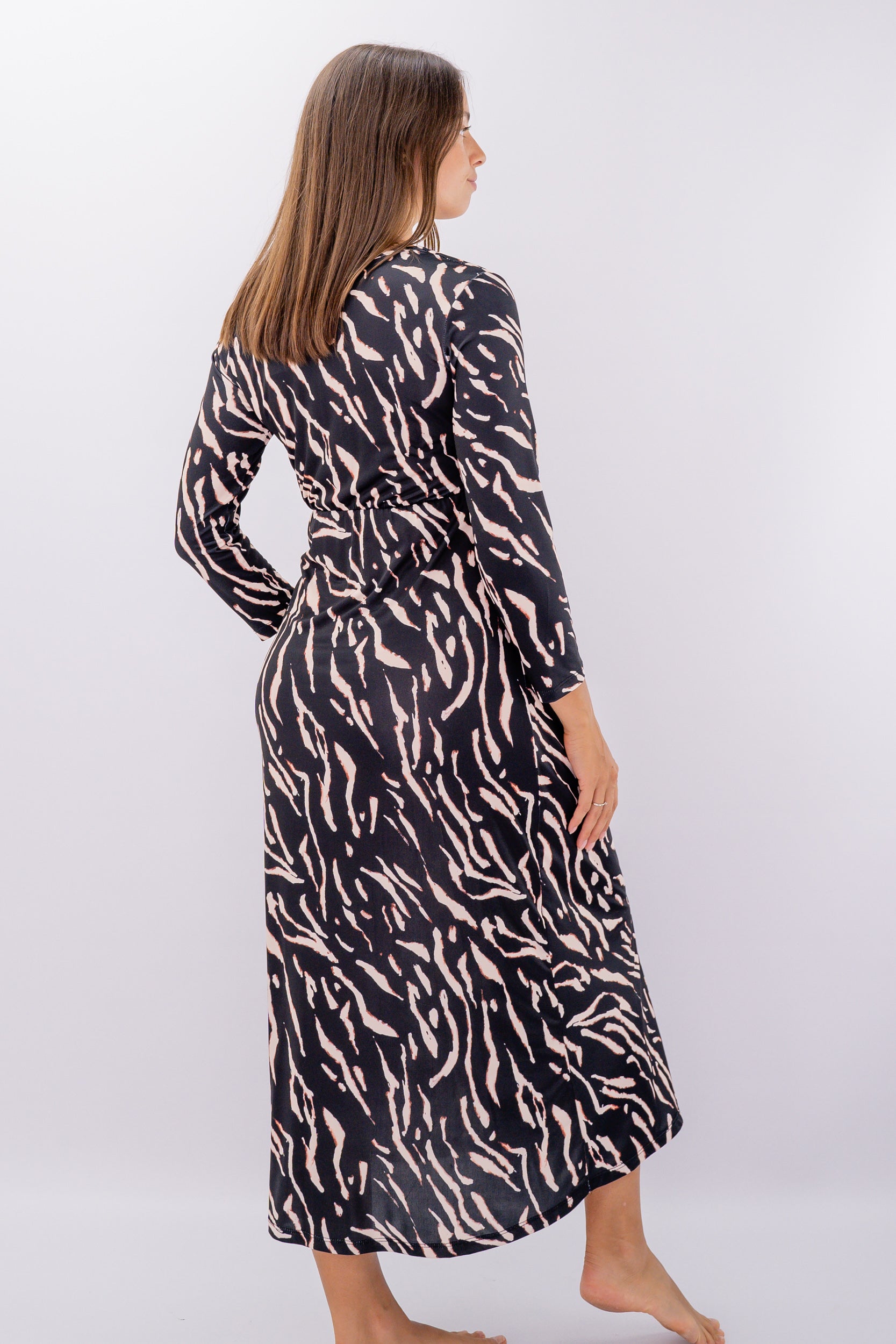 Long dress in fantasia zebrata