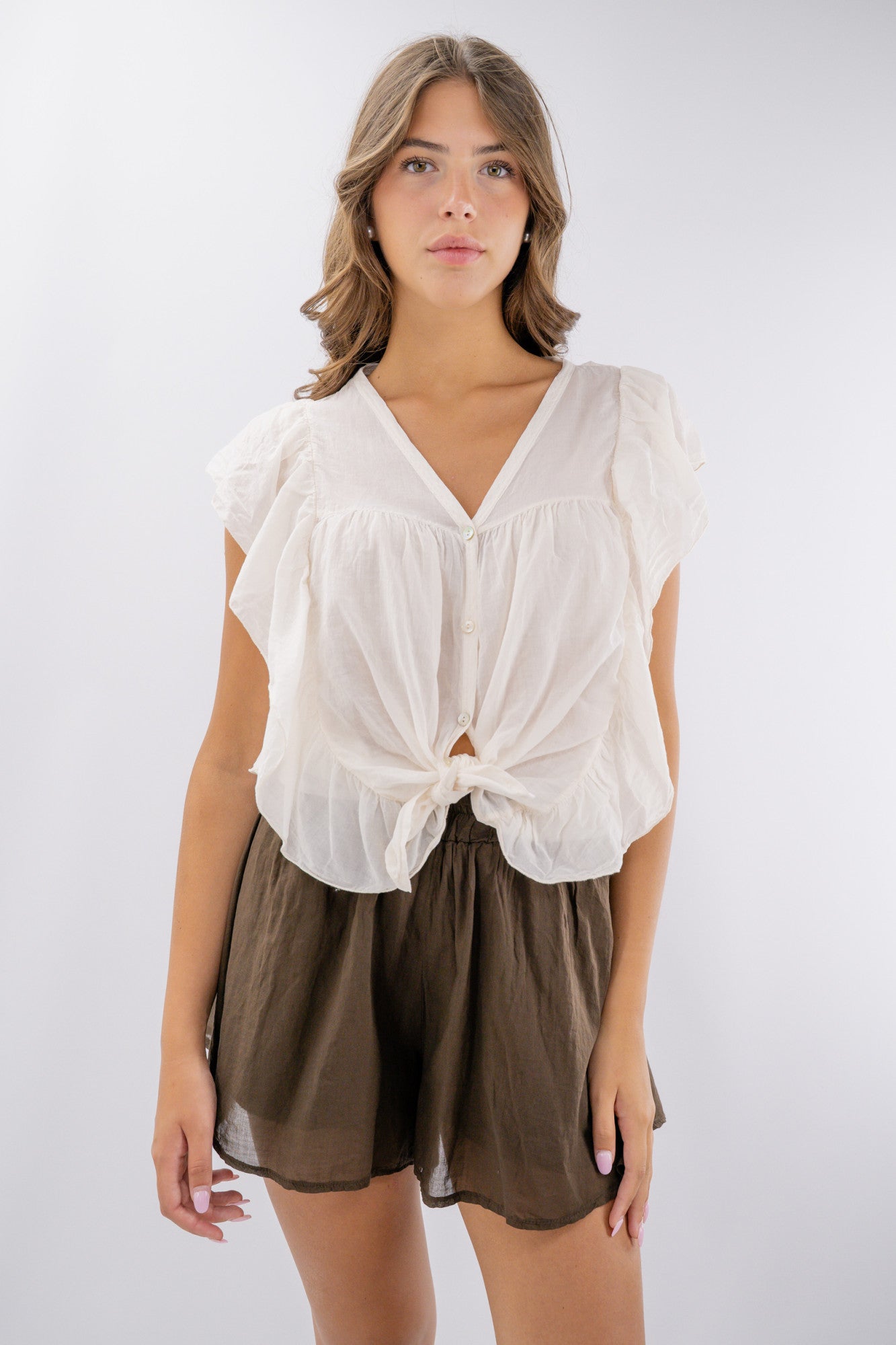 Camicia con rouches