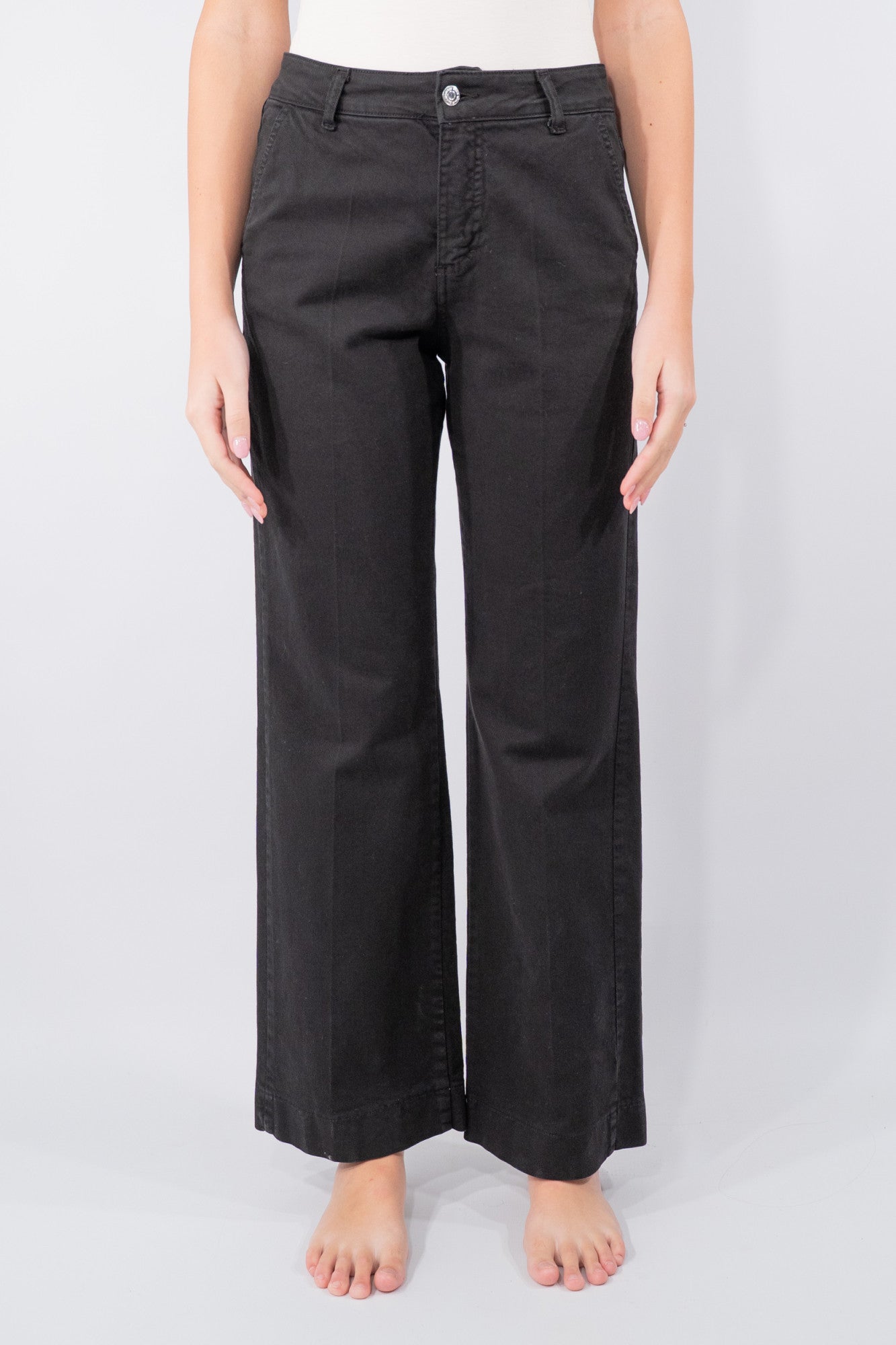 Jeans a palazzo con tasche a filo