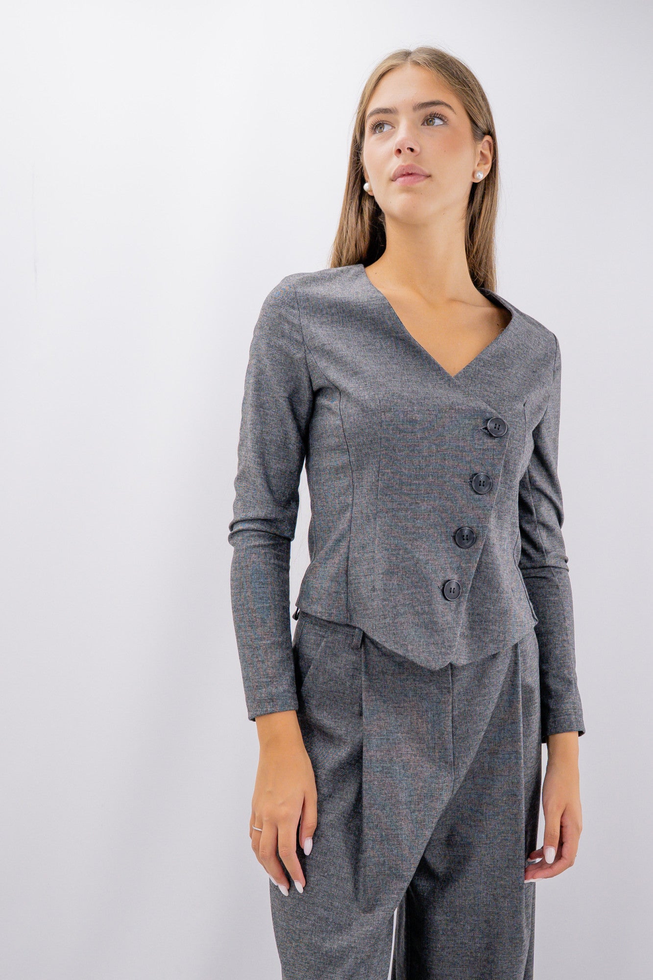 Blazer con abbottonatura diagonale