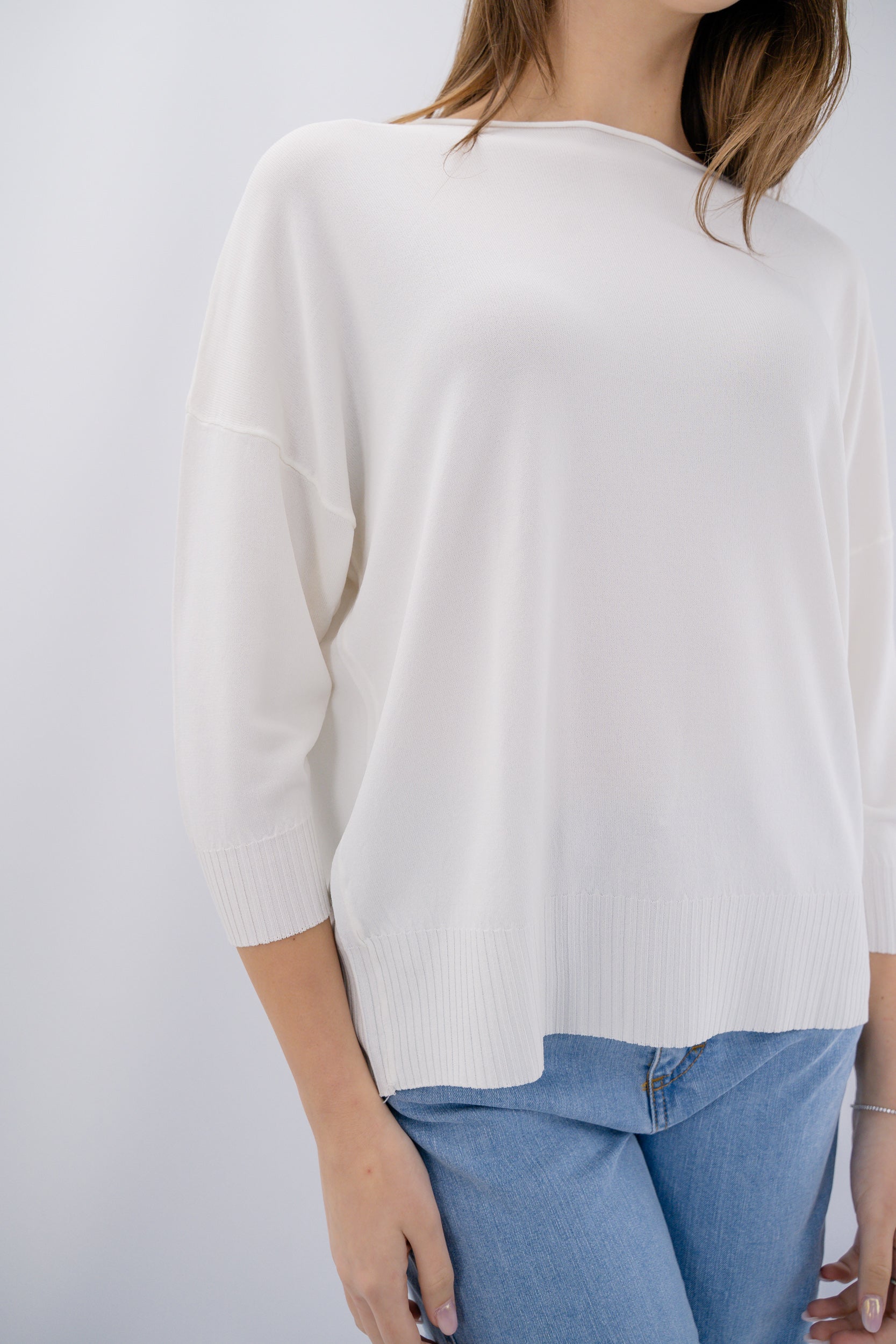 Maglia in viscosa a manica 3/4