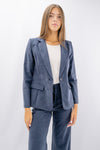 Blazer monopetto in tessuto mano pesca soft