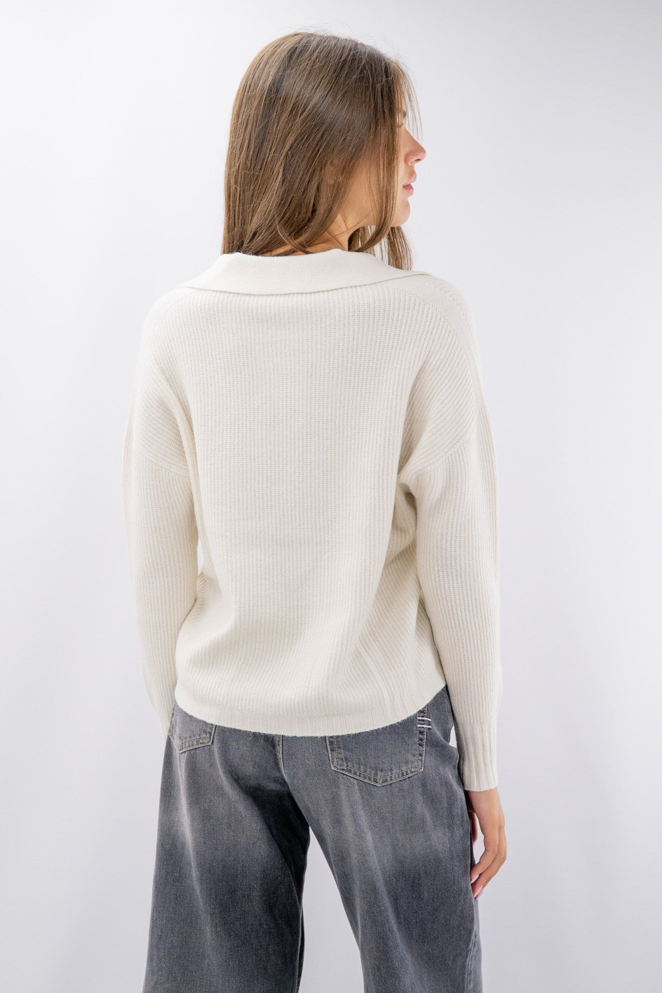 Polo derby in maglia a costine