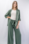 Blazer aperto fluido con maniche risvoltabili