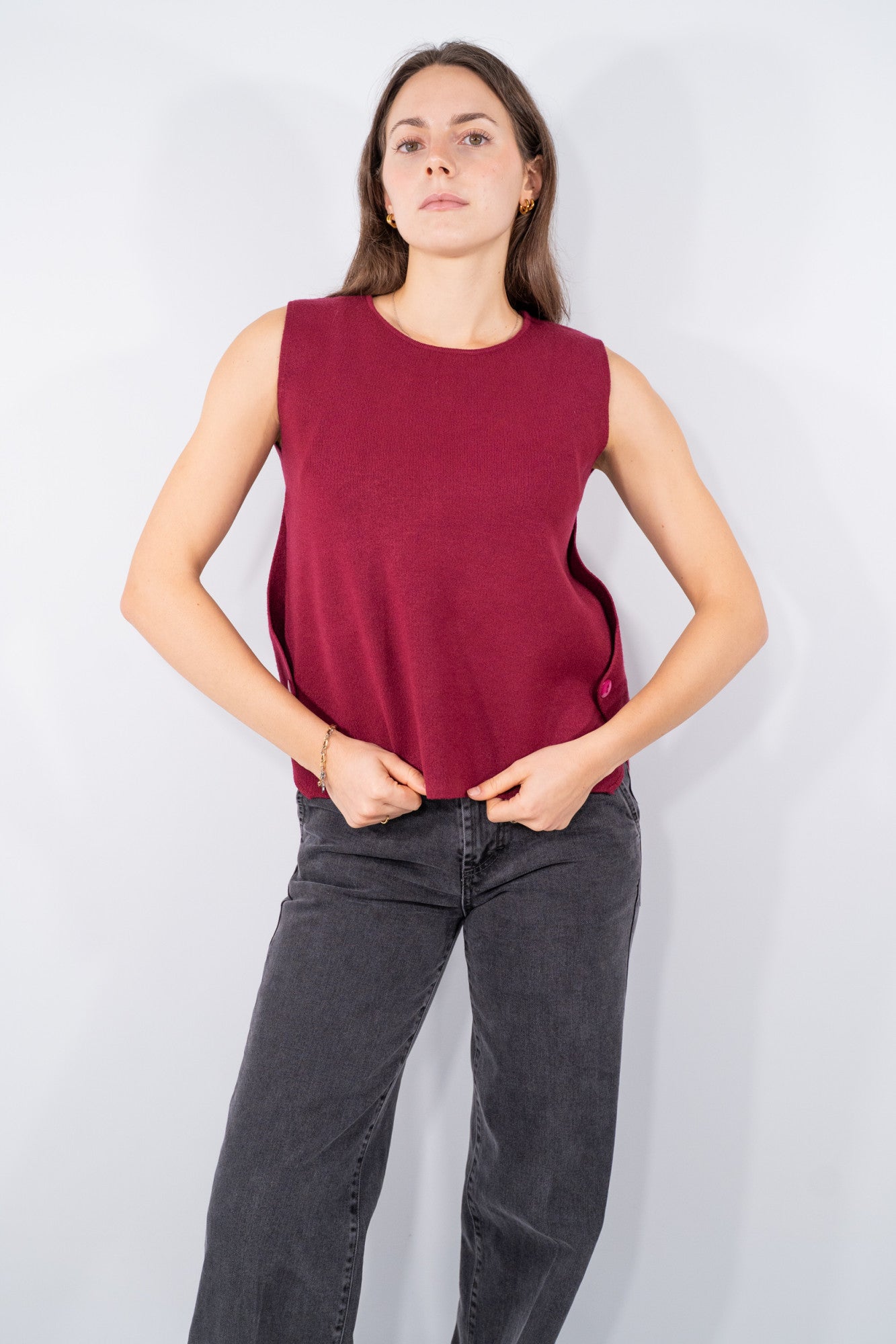 Gilet in maglia con bottoni laterali