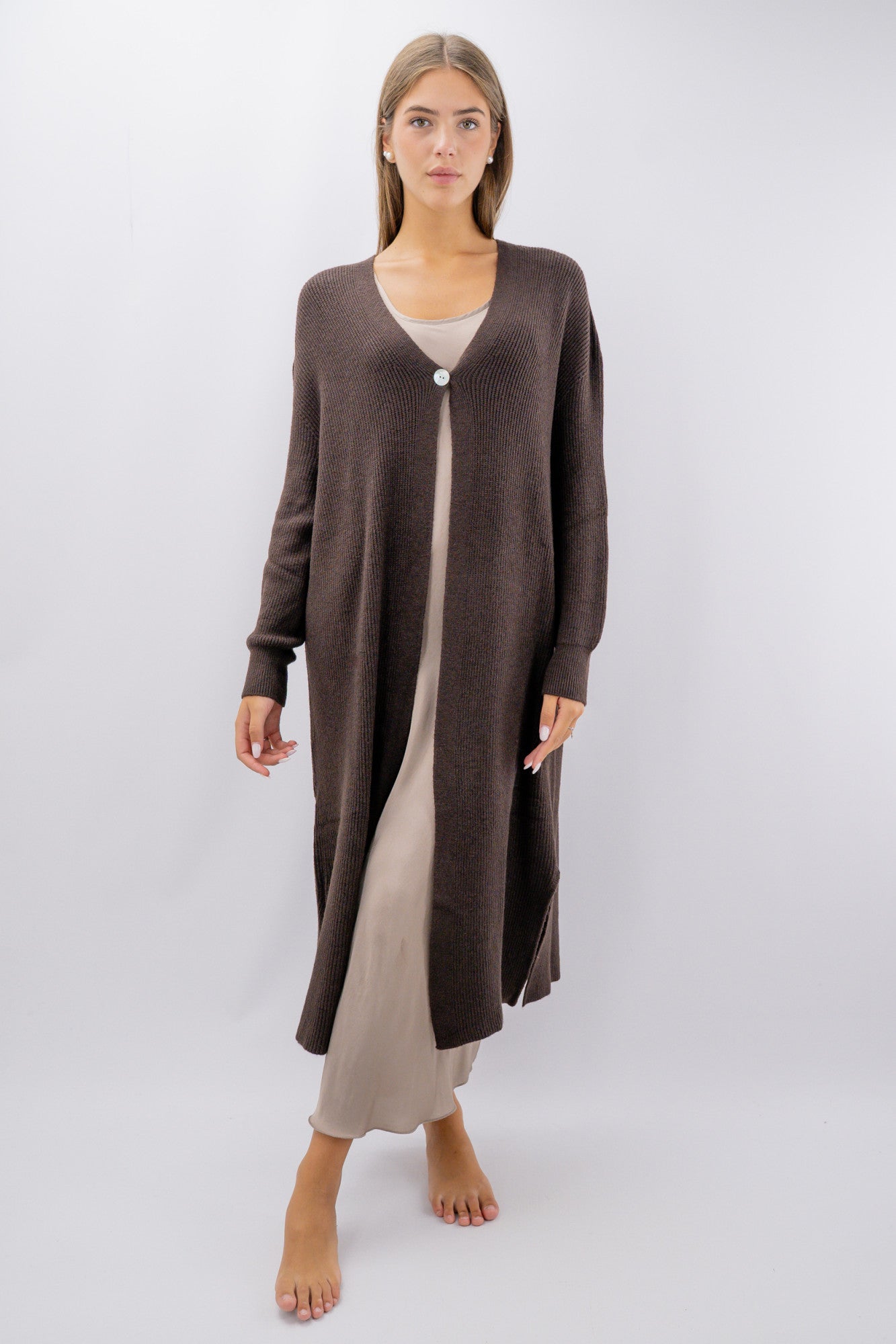 Cardigan lungo costa inglese