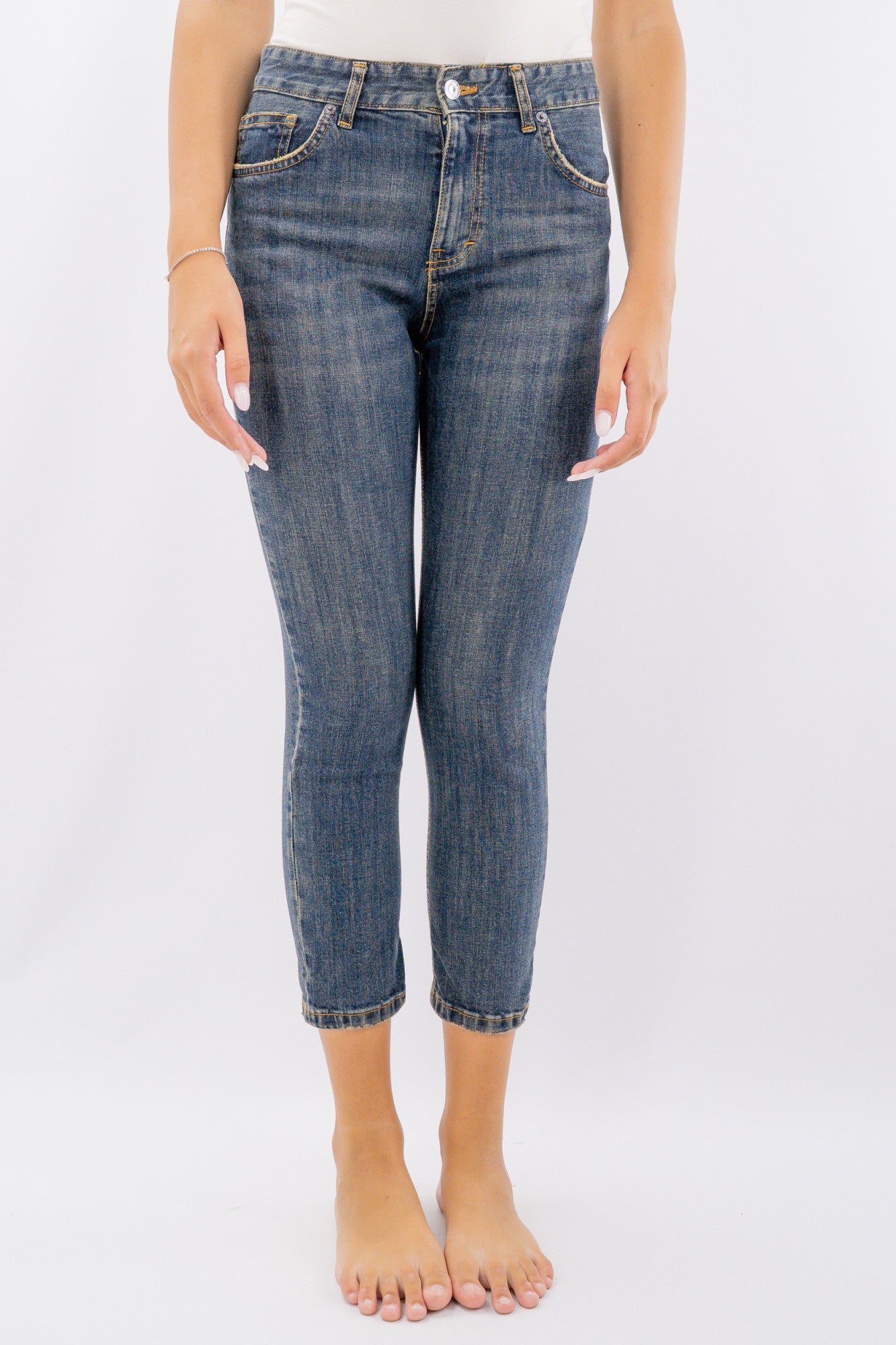Jeans cinque tasche con x