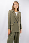 Blazer doppiopetto in tessuto fluido foderato