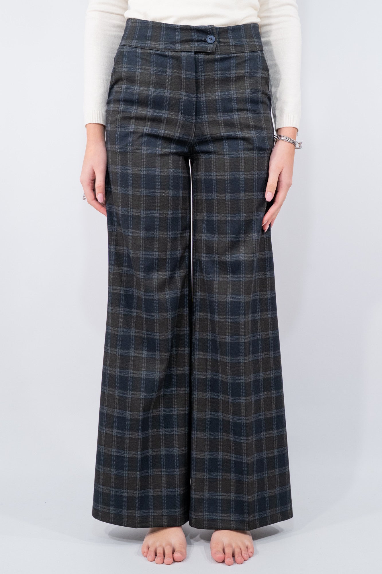 Pantalone sartoriale palazzo a quadri