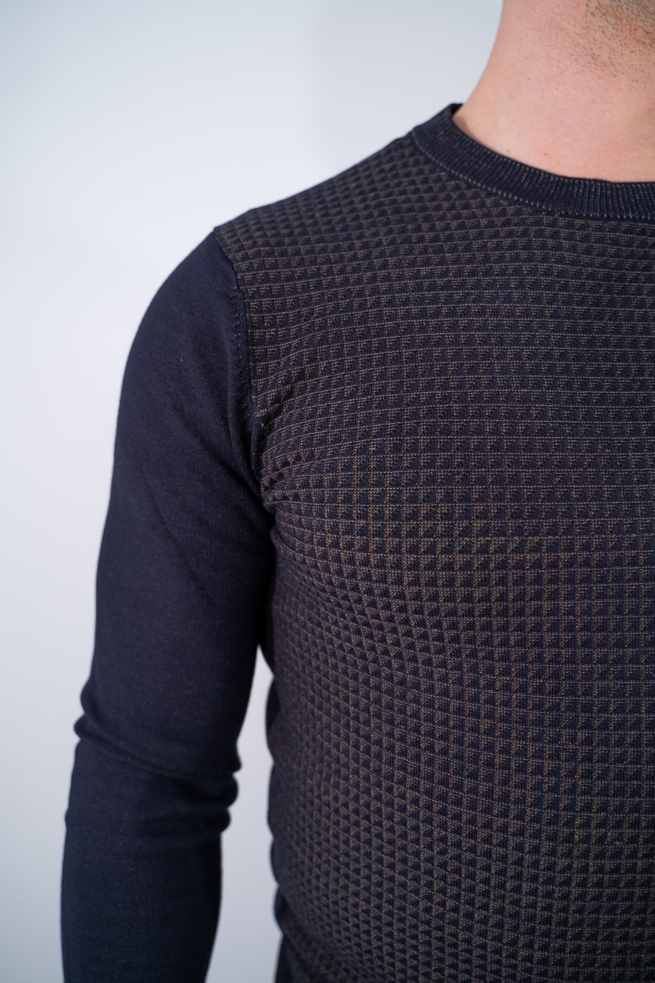 Girocollo con lavorazione bicolore