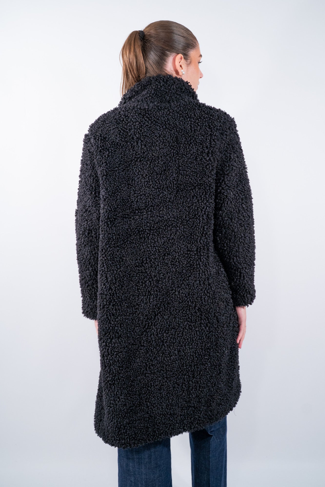 Cappotto teddy  con collo avvolgente
