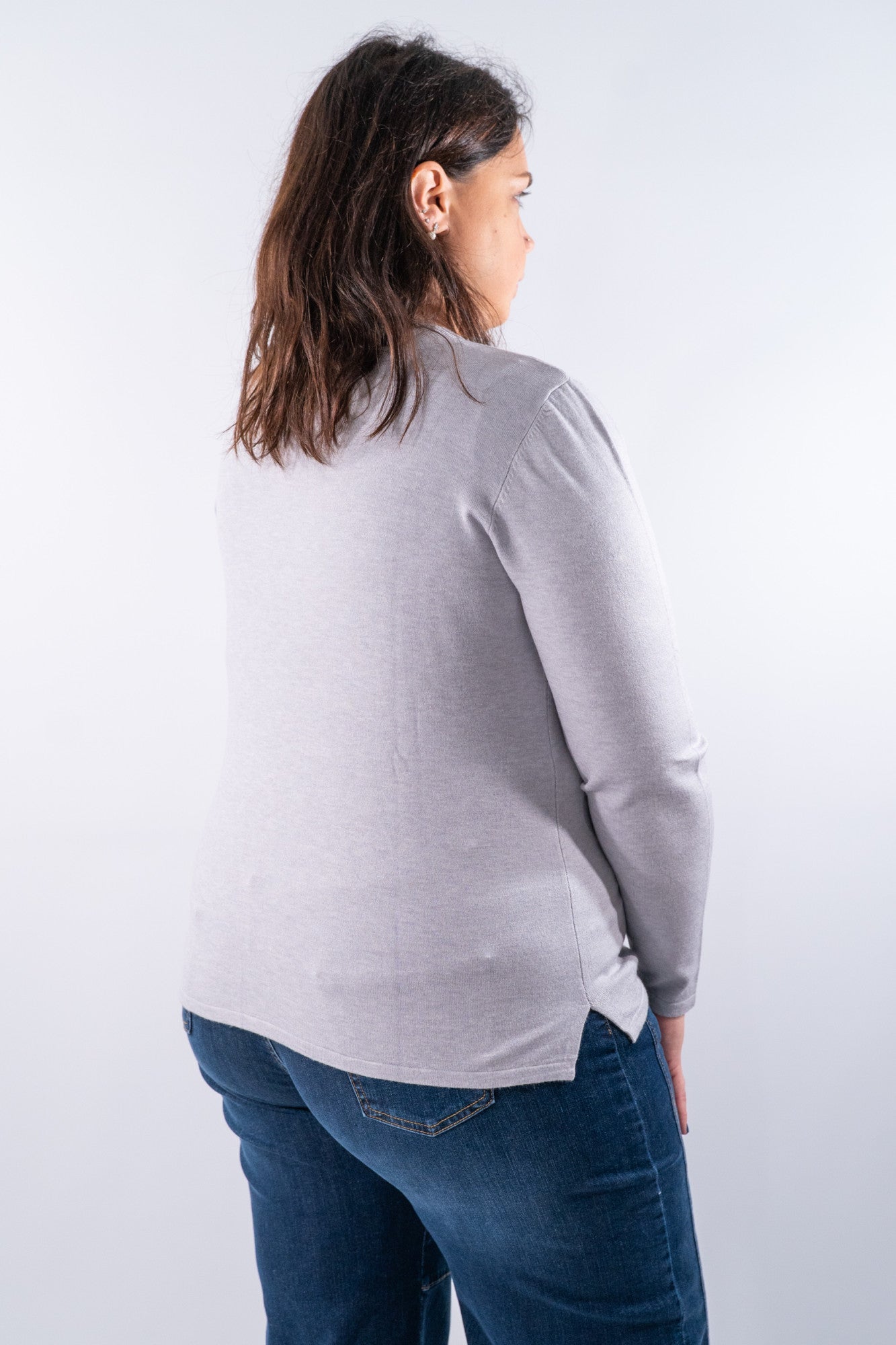 Girocollo ampio con cuori in lurex