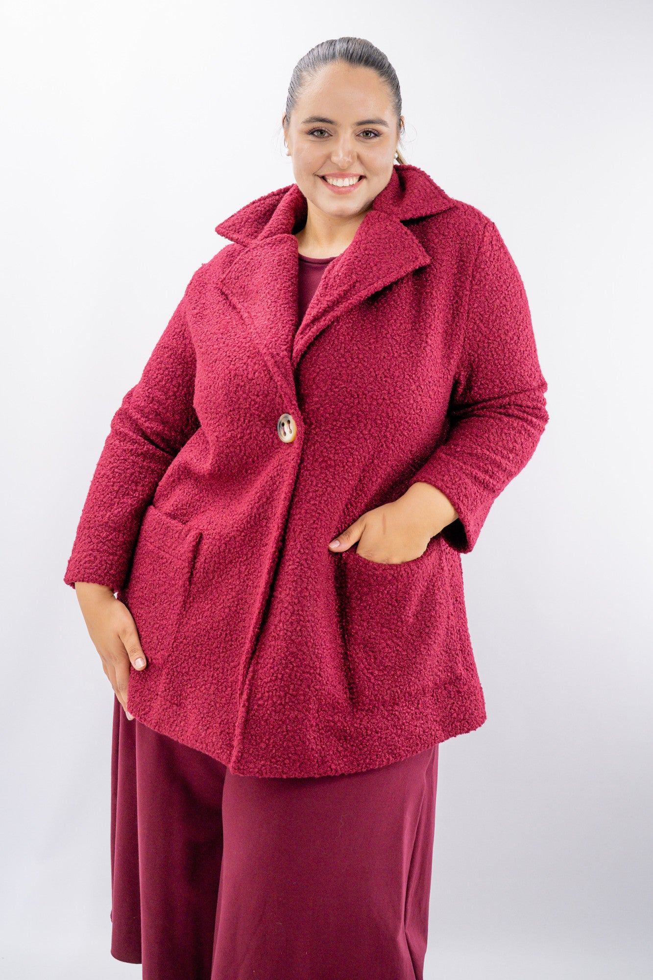 Giaccone teddy over con maxi tasche