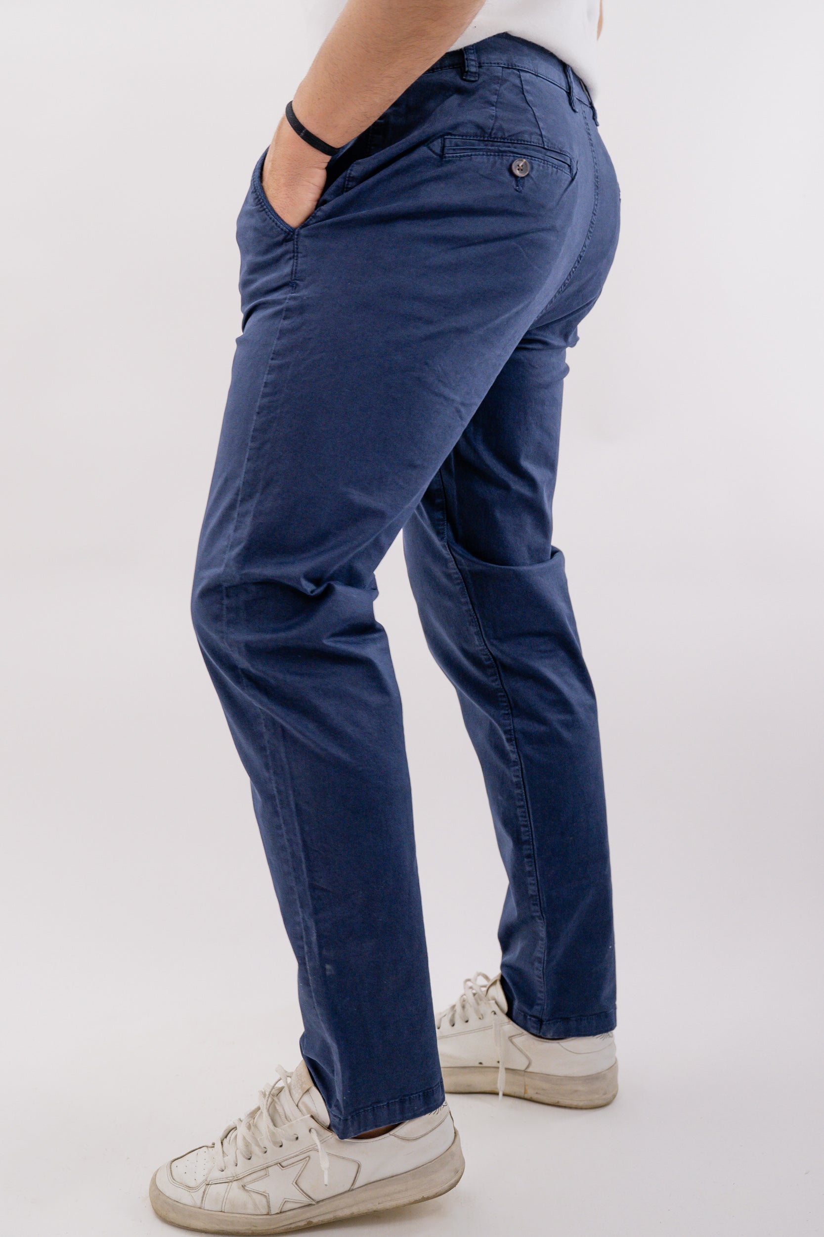 Pantalone tasca chino in cotone elasticizzato