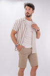 Camicia mezza manica a righe