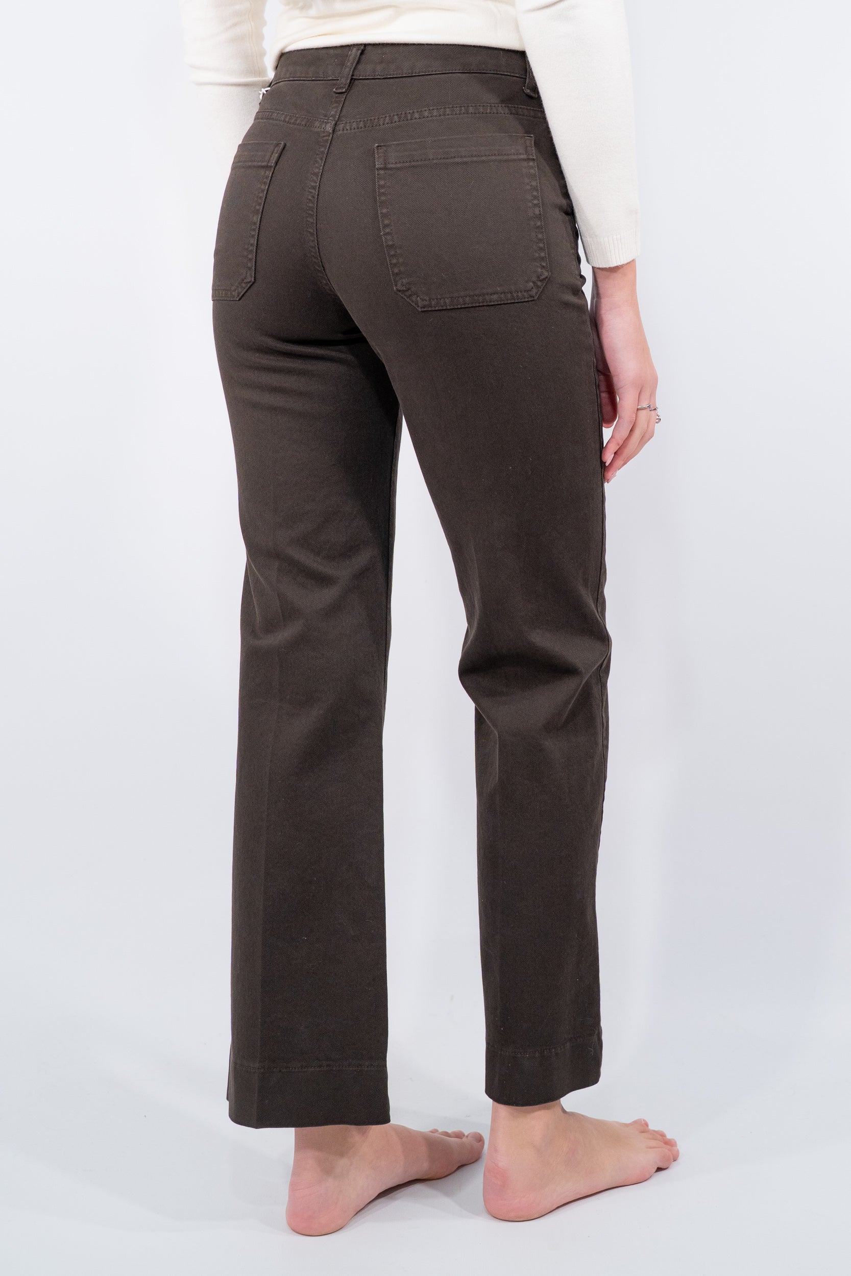 Jeans a palazzo con tasche a filo