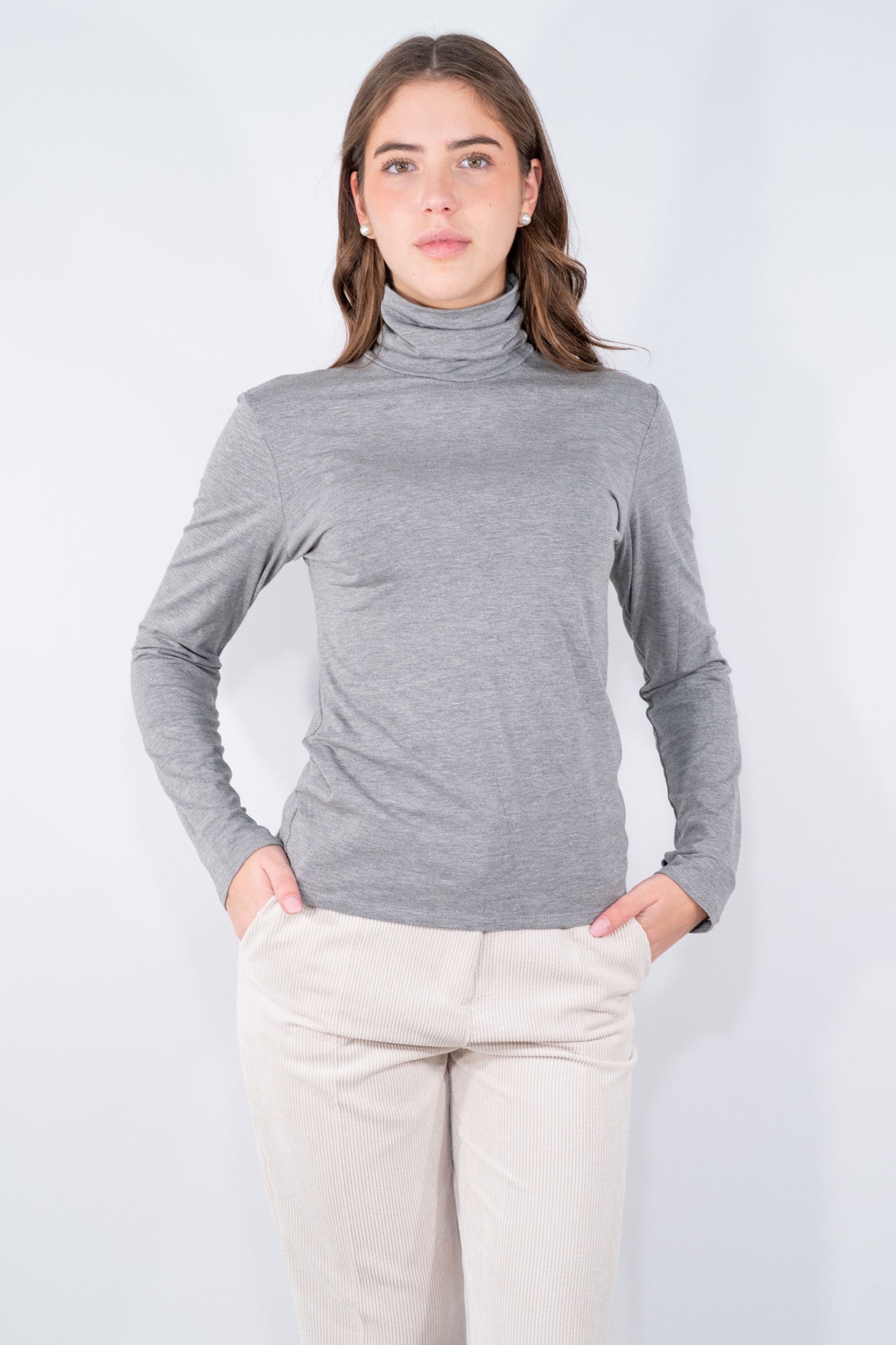 Maglia ciclista a collo alto con manica lunga