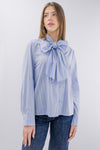 Camicia elegante a righe con fiocco