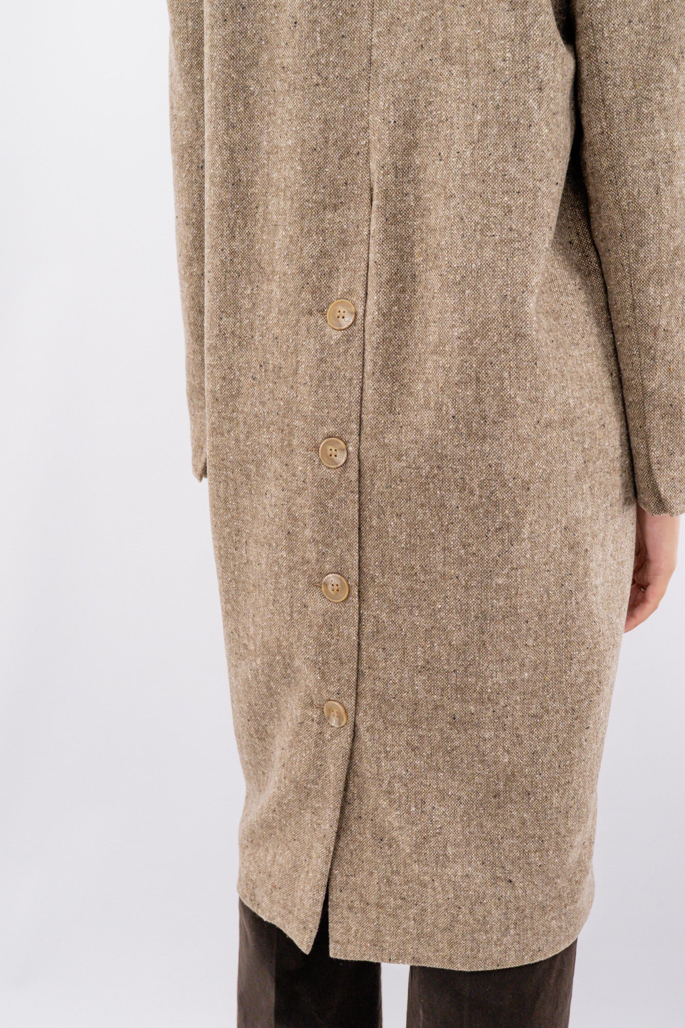 Cappotto lungo monopetto effetto melange