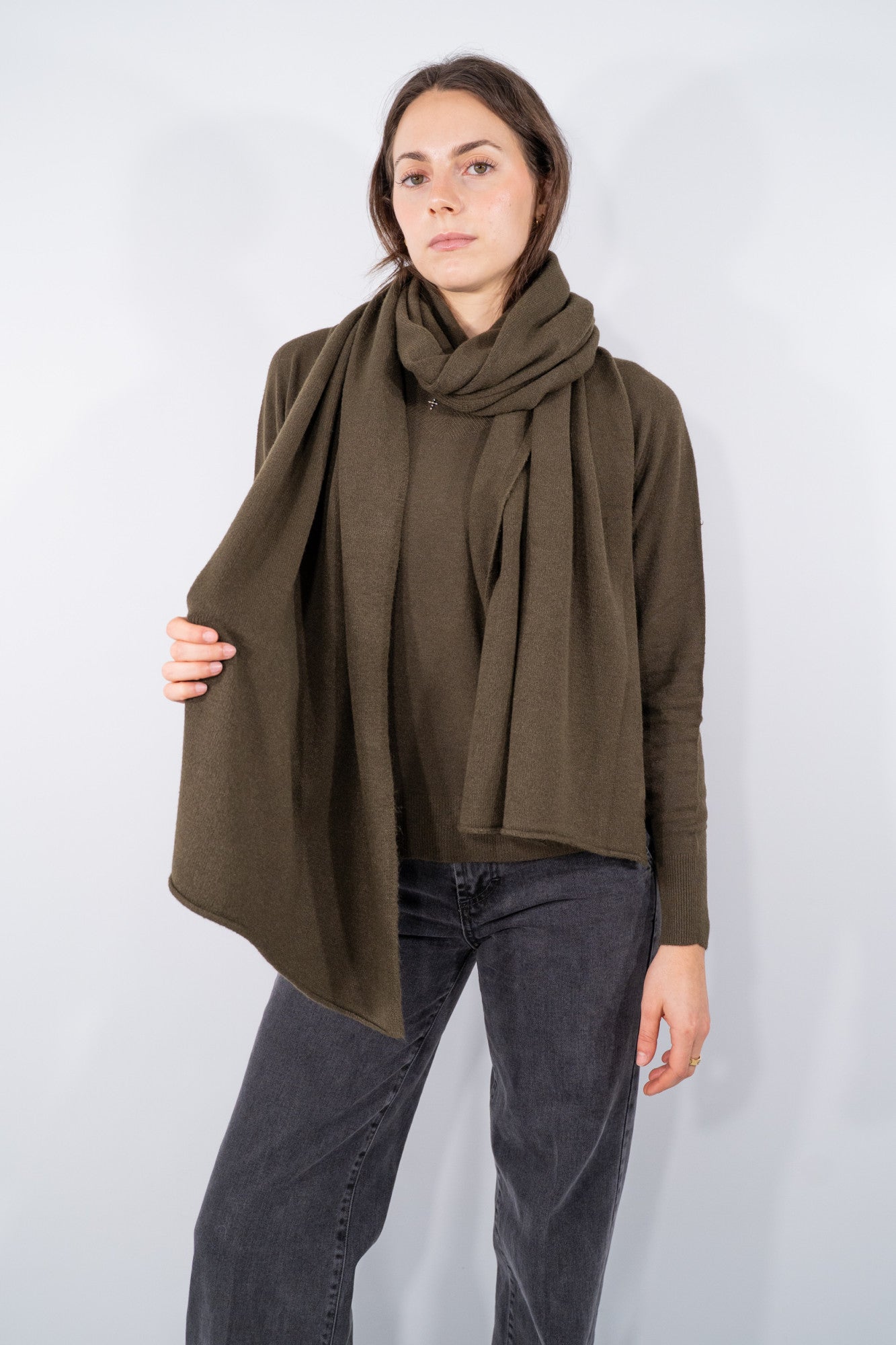 Sciarpa lunga in maglia di viscosa