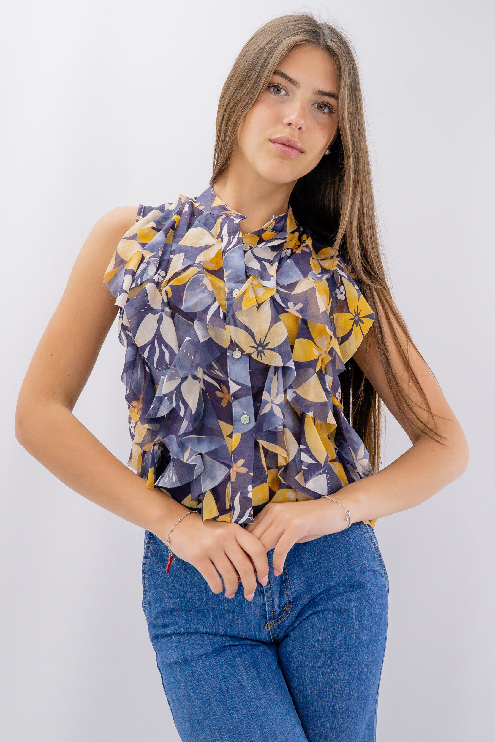 Camicia smanicata fantasia