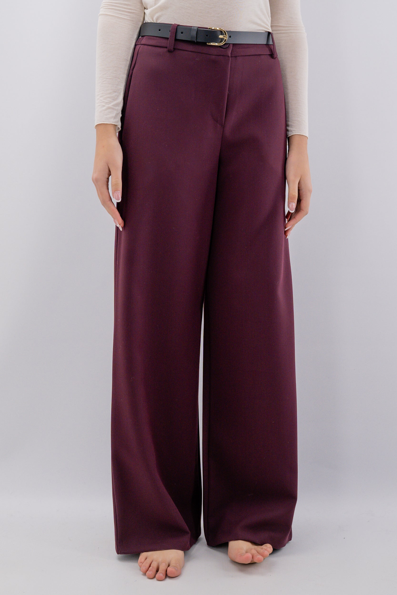 Pantalone palazzo fluido con elastico