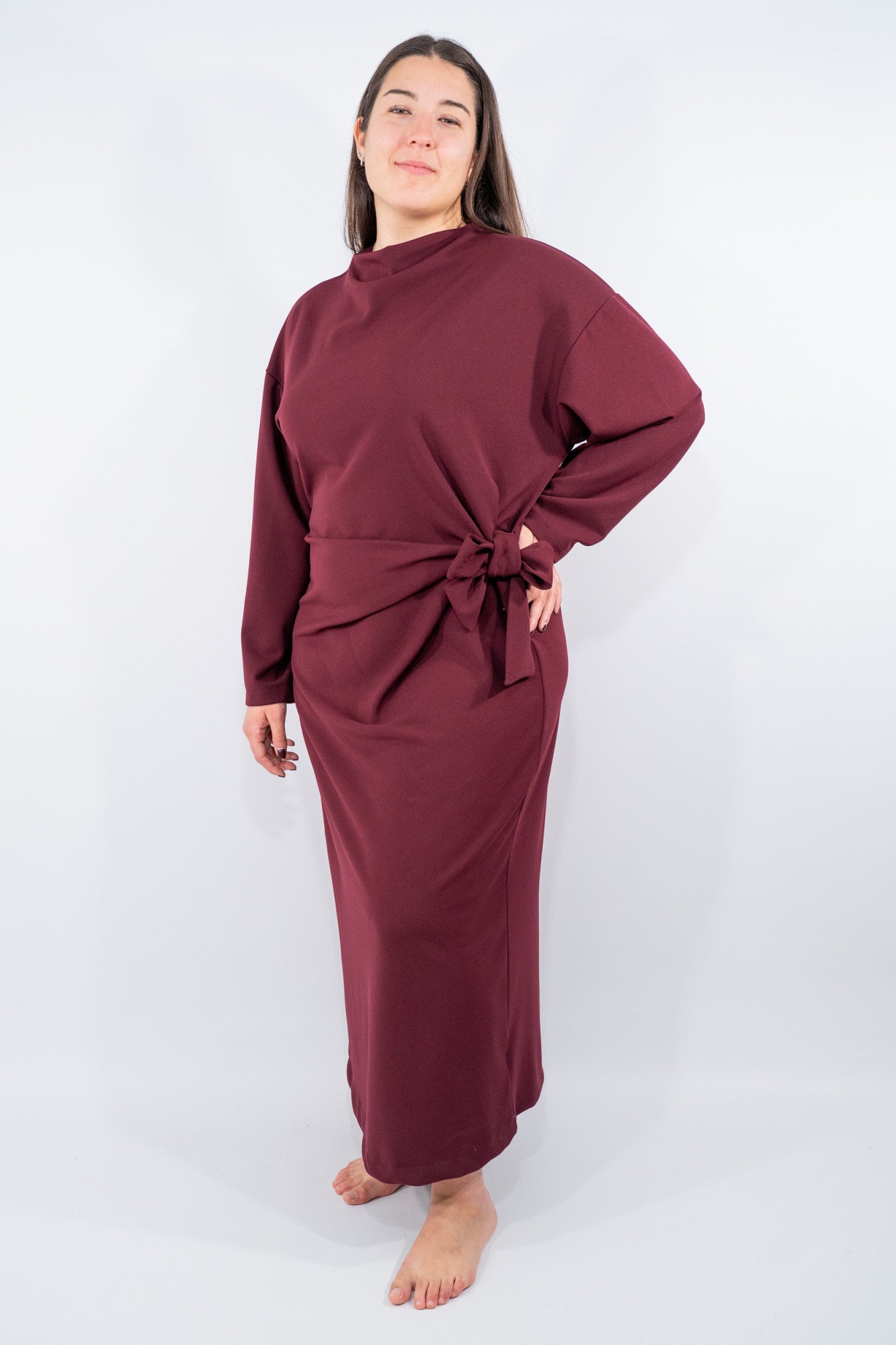 Abito elasticizzato con arricciatura regolabile