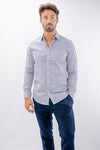 Camicia a maniche lunghe con micro motivo geometrico