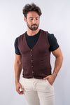 Gilet in maglia con scollo a V e  bottoni