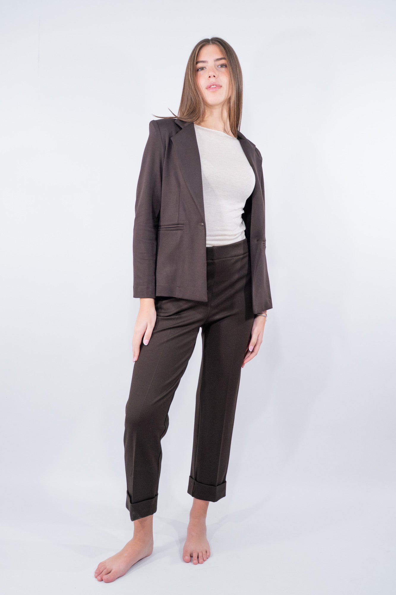 Blazer sfoderato in punto Milano obliquo