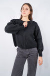 Maglione zip in filato soffice con lavorazione rasata