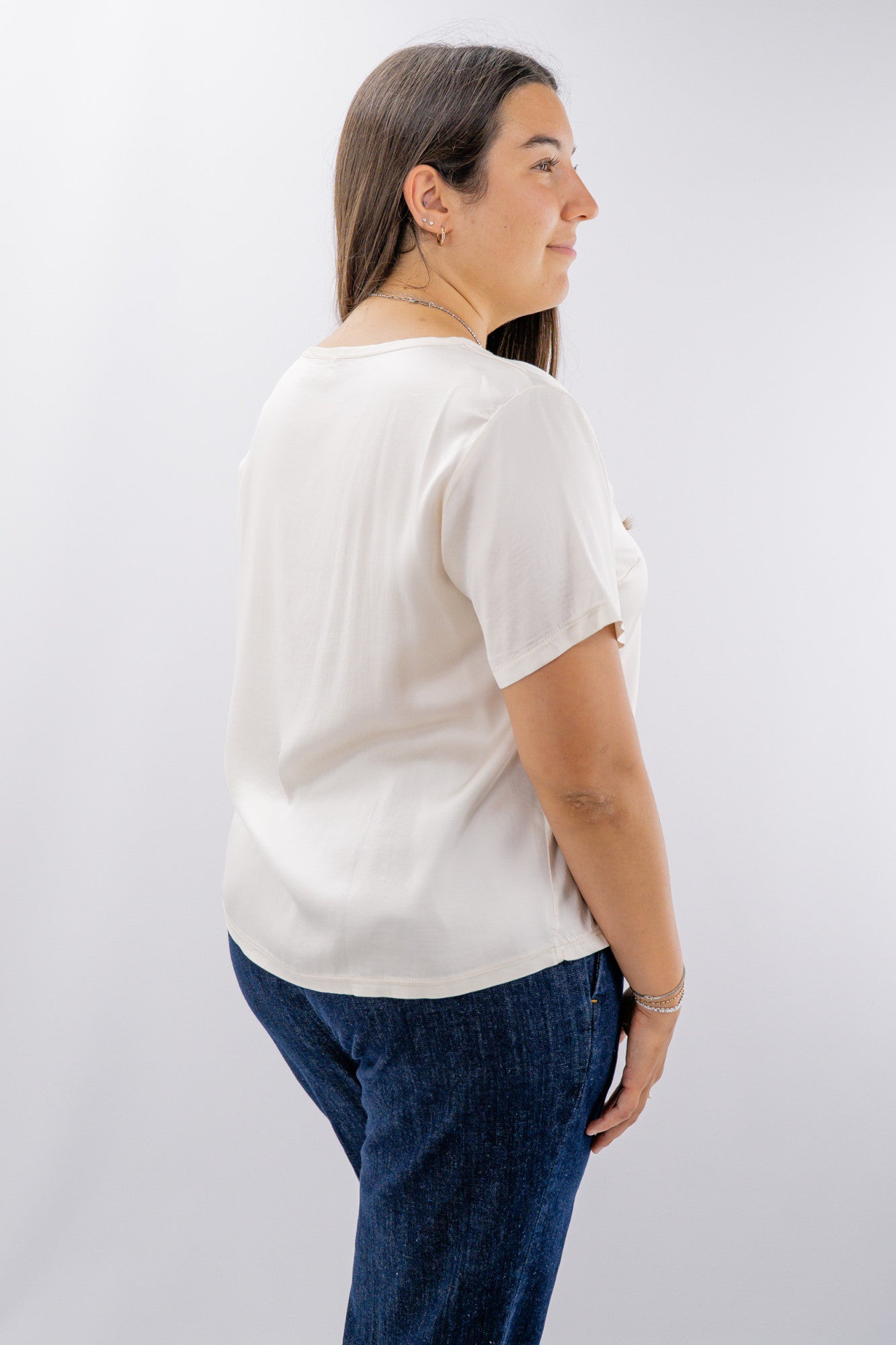 Blusa oversize in viscosa satinata
