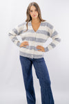 Cardigan rigato trendy con bottoni