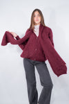 Cardigan con sciarpa in super kid mohair
