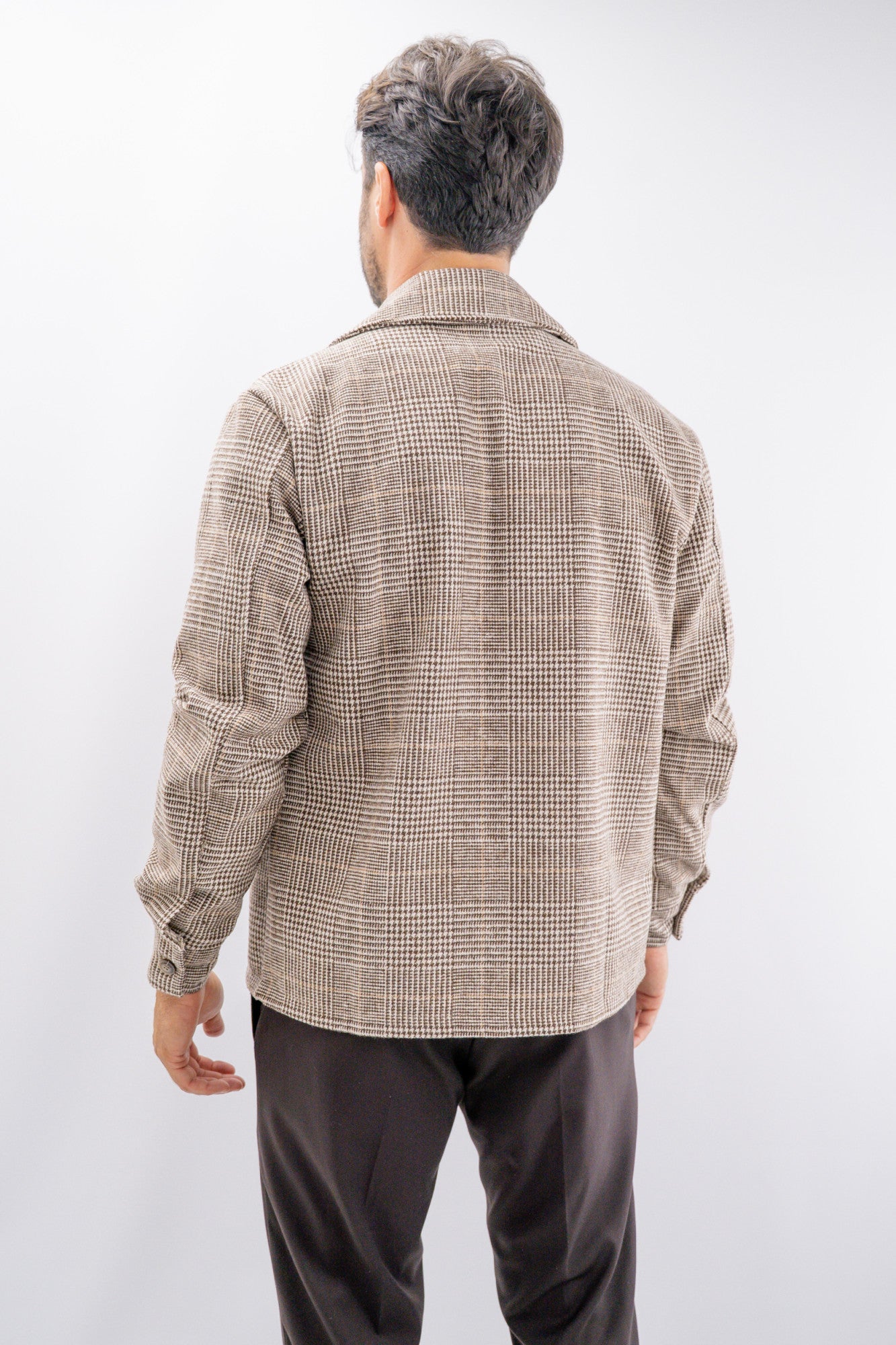 Giacca canicia in tweed a quadri con taschino