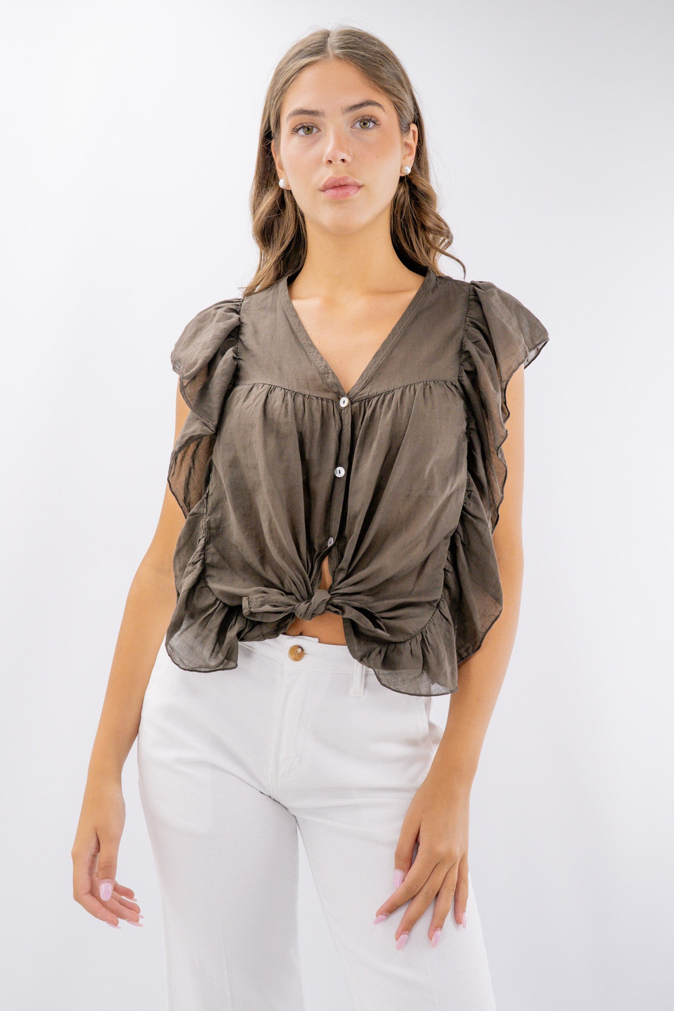 Camicia con rouches