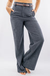 Pantaloni palazzo con cintura e vita alta