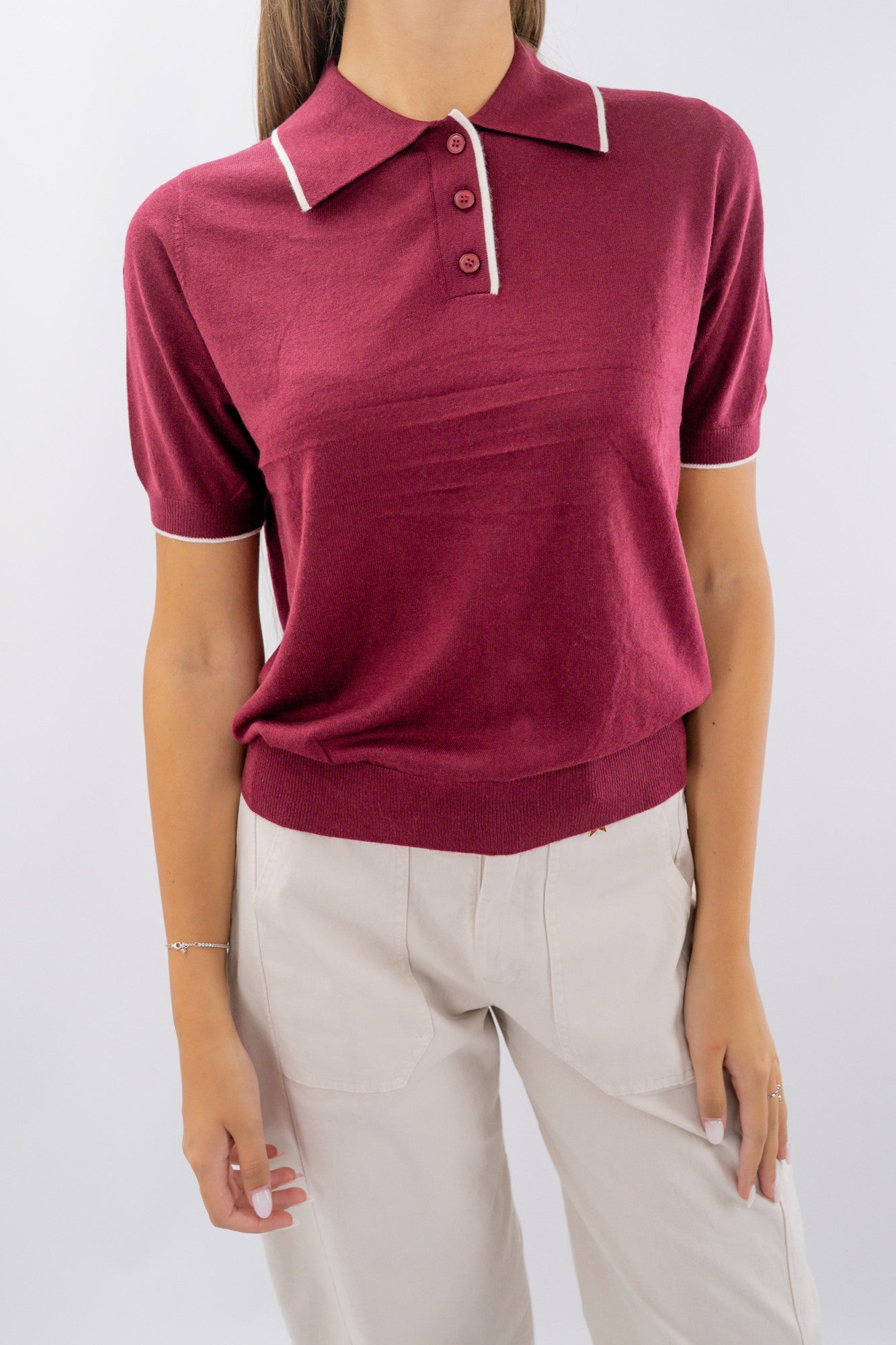 Polo mezza manica con bordo a contrasto