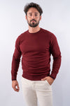 Maglia girocollo con toppe e doppio collo